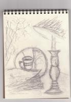 Sketches - Sketch - Coffee House Still Life - Graphite Pencil